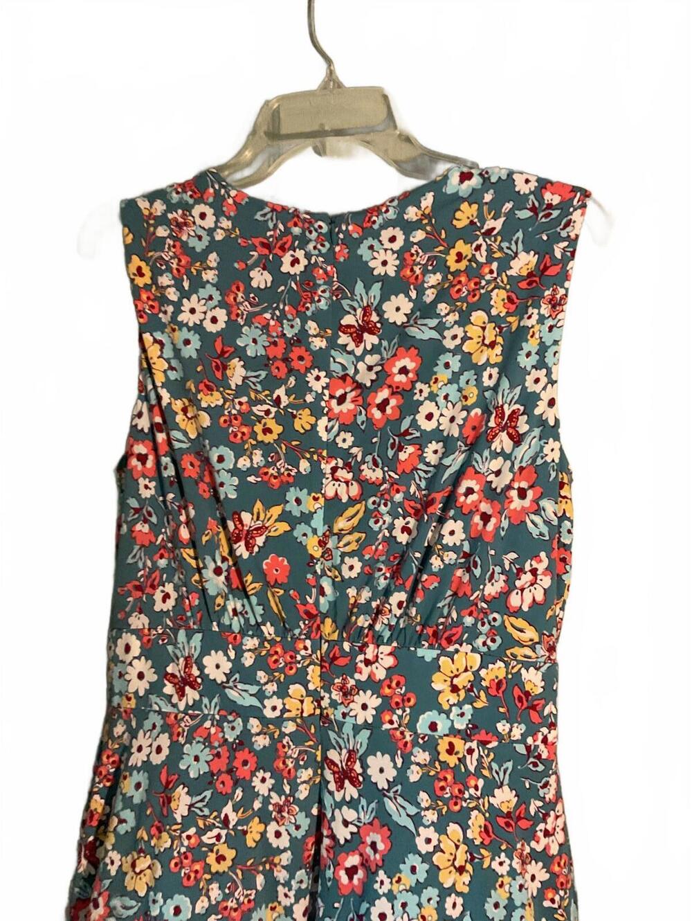 North style Beautiful Floral Print Summer Dress with Pleated Bodice Size 12 - Picture 8 of 9